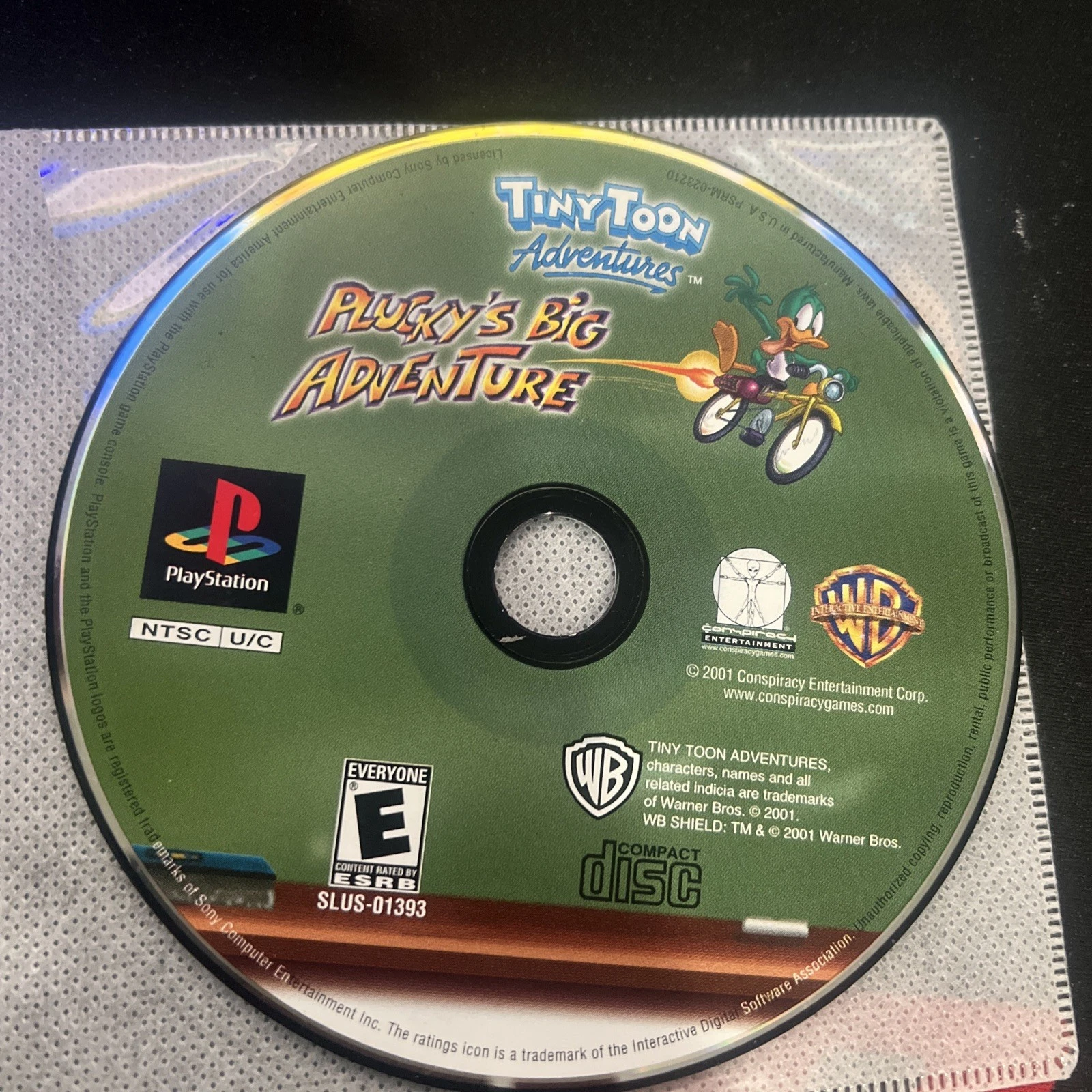 TINY TOON ADVENTURES PLUCKY'S BIG ADVENTURE (PS1, 2001) Disc Only